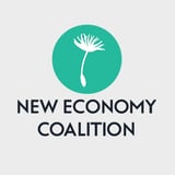 New Economy Coalition logo, featuring a single dandelion seed against a green circle